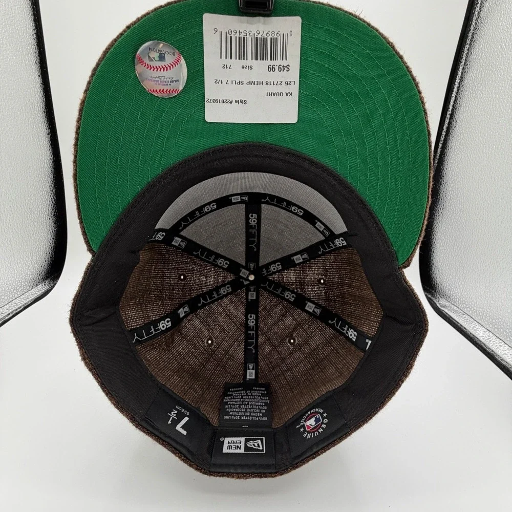Chicago White Sox Hat New Era 59Fifty Hemp Linen Split Panel Fitted Sz 7 1/2 NEW